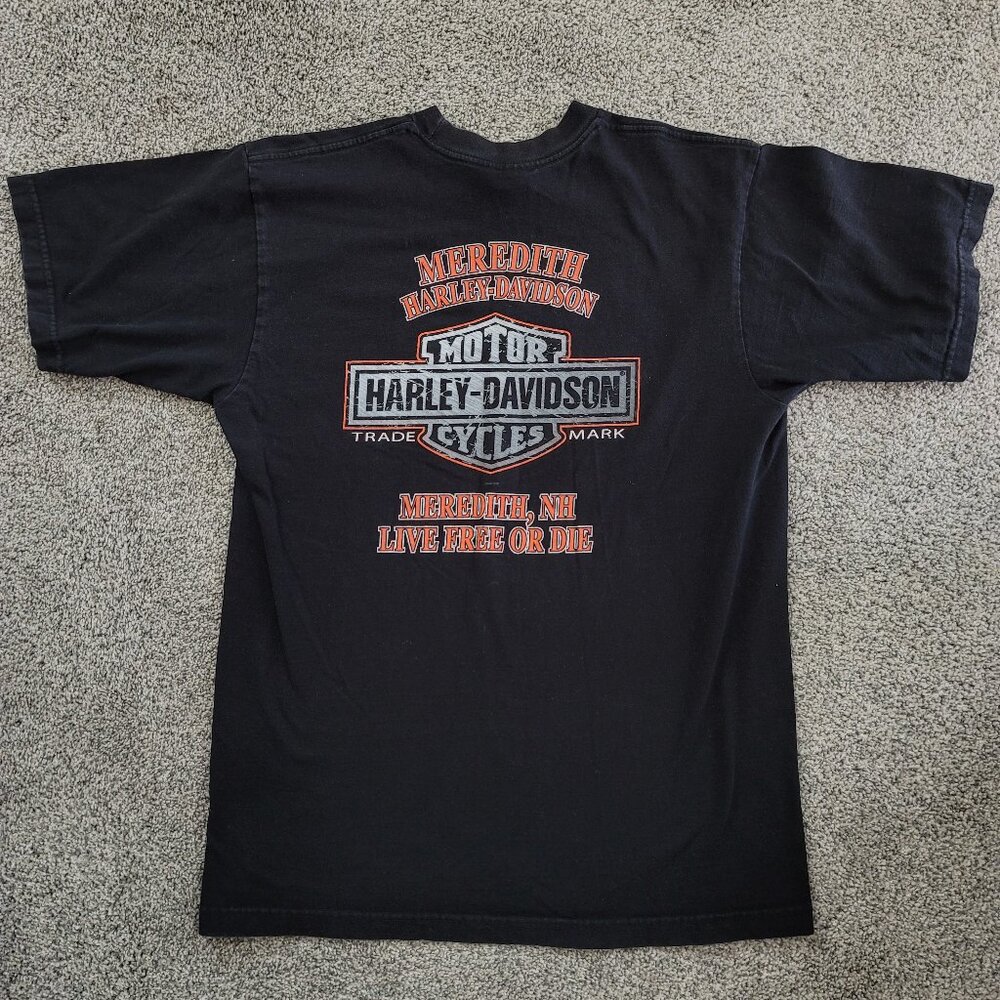 Men's Retro Black Harley Davidson Short Sleeve T-shirt - Large